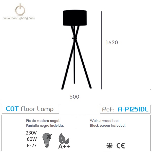 Cot Floor Lamp Donlighting, Floor Lamp Size