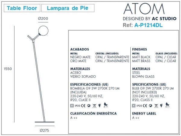 Atom Floor Lamp Design by Aromas AC Studio, www.donlighting.com